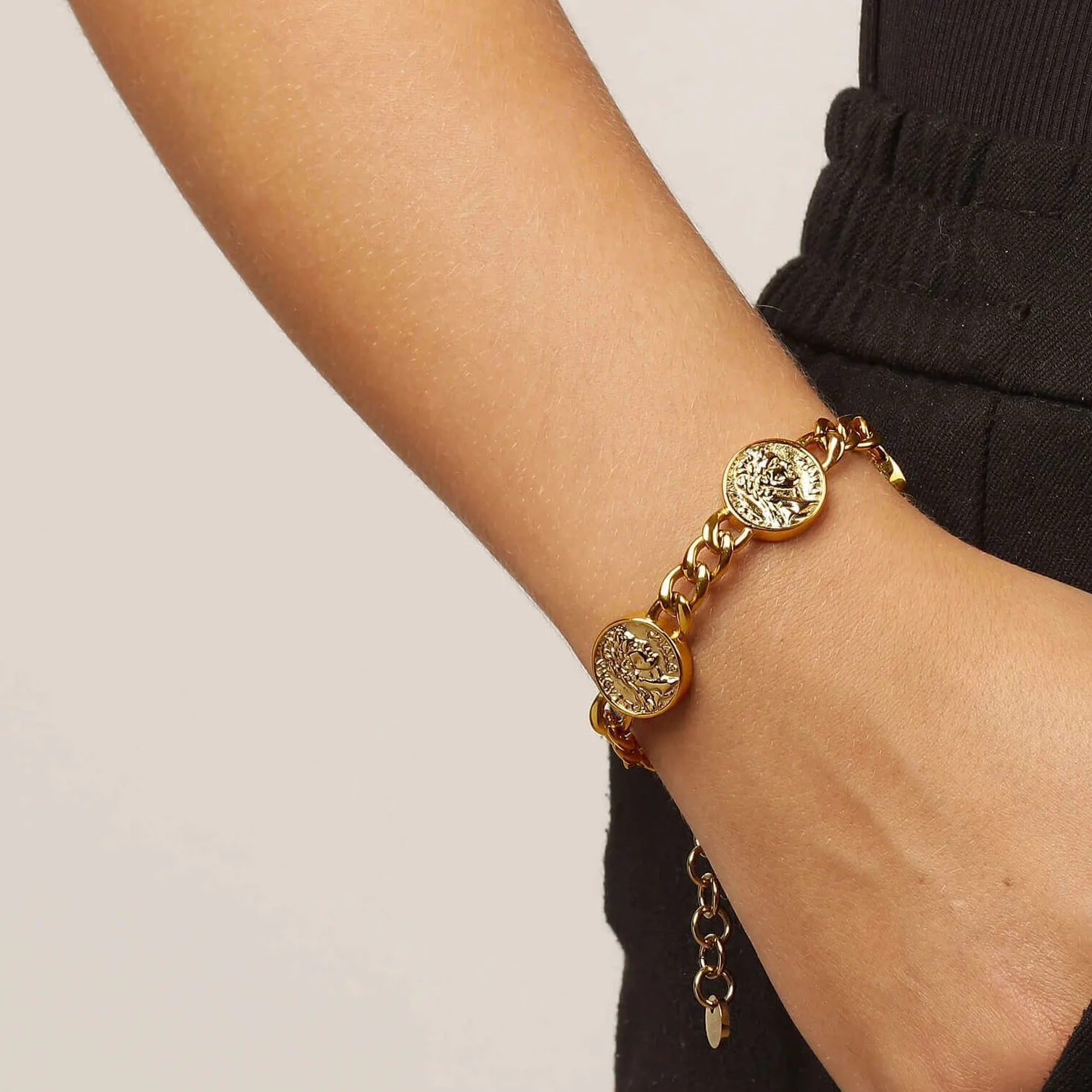 Dyrberg Kern Sinna Gold Curb Chain Bracelet