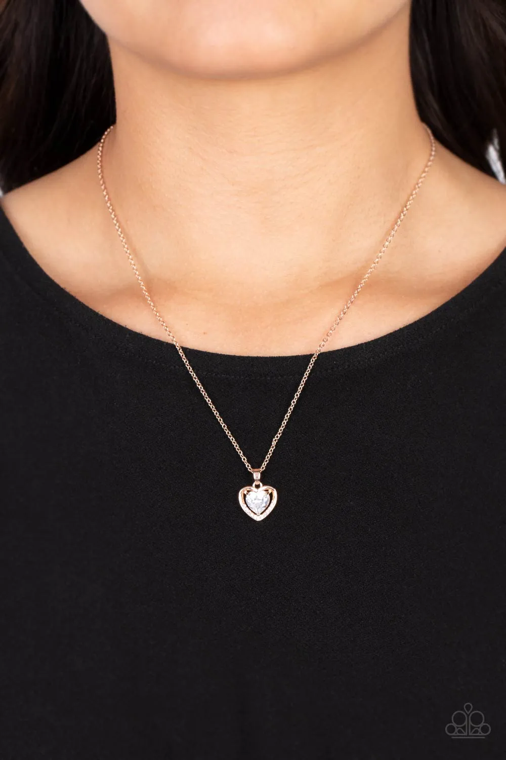 Effulgently Engaged - Rose Gold (Heart) Necklace