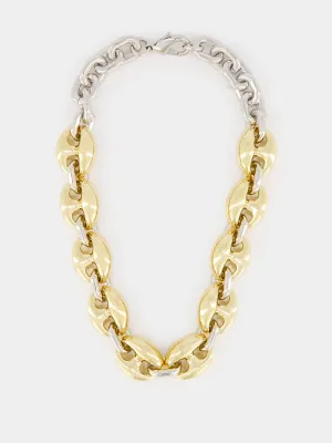 Eight Chunky Gold and Silver Necklace