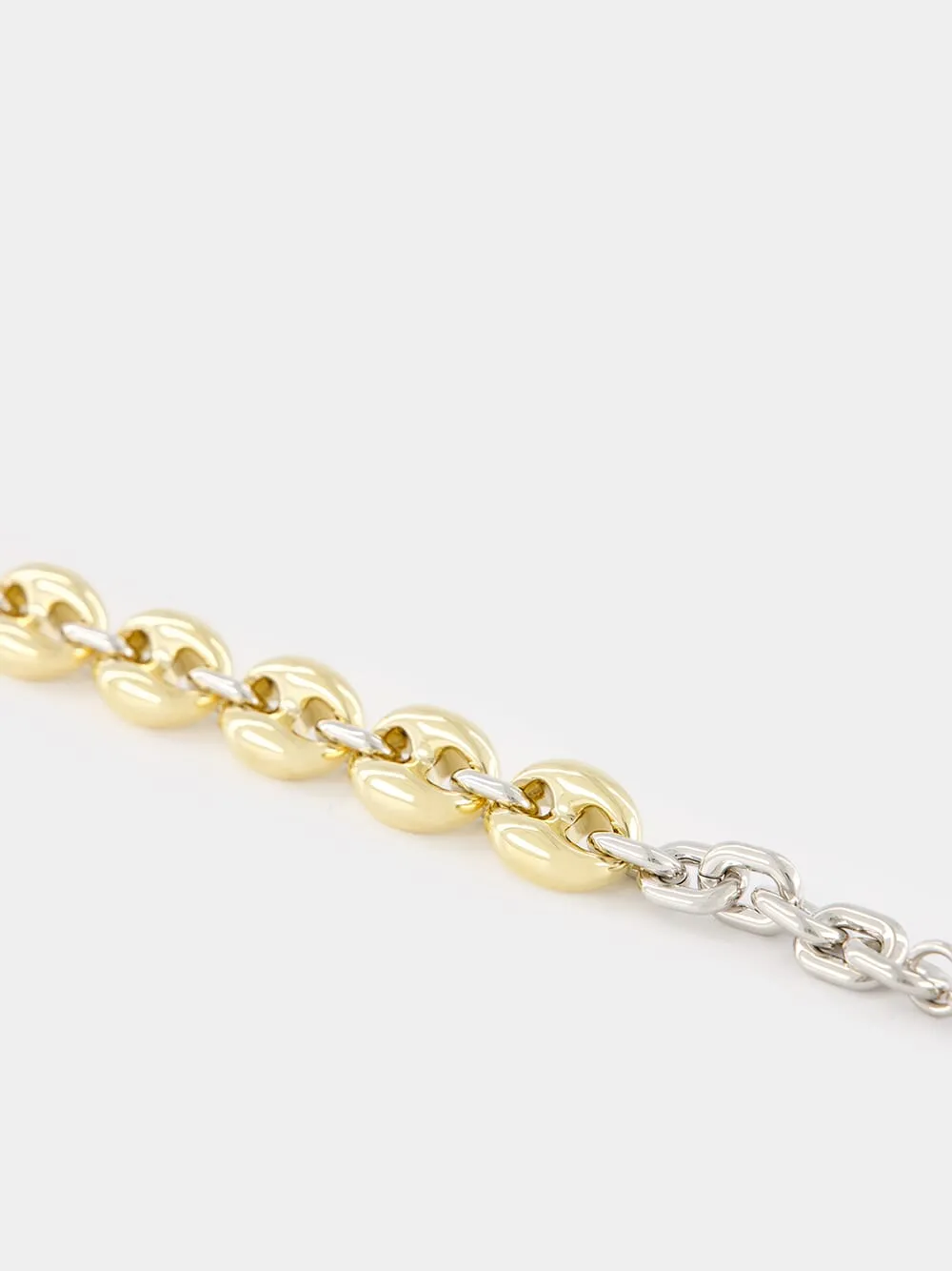 Eight Chunky Gold and Silver Necklace