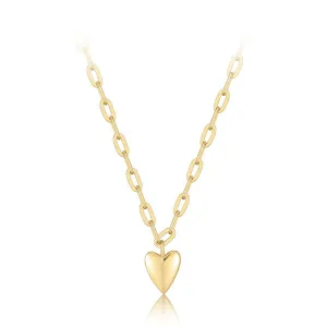 Eklexic Heart Charm Paperclip Necklace