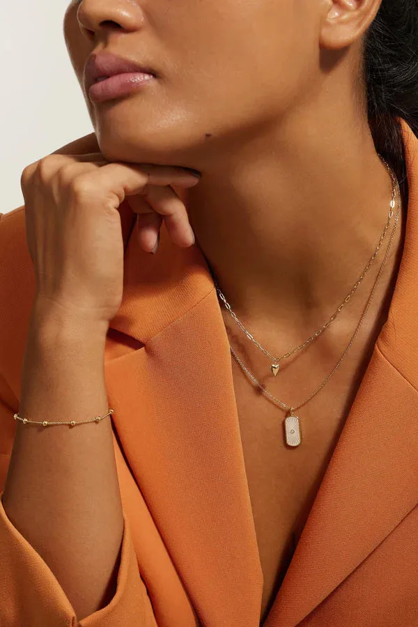 Eklexic Heart Charm Paperclip Necklace