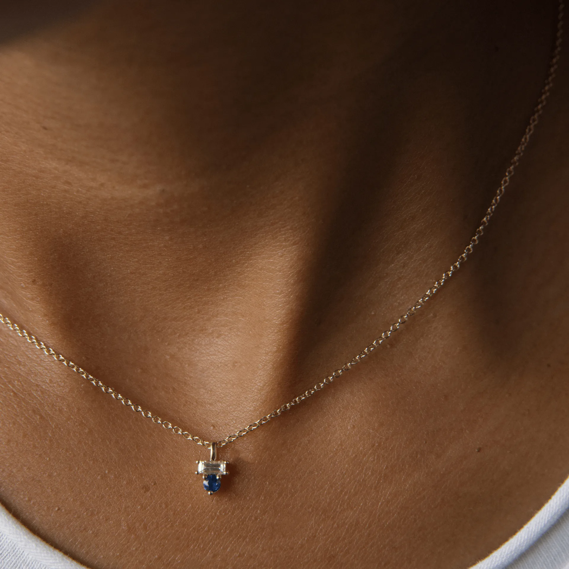 Emerald & Diamond Baguette Necklace