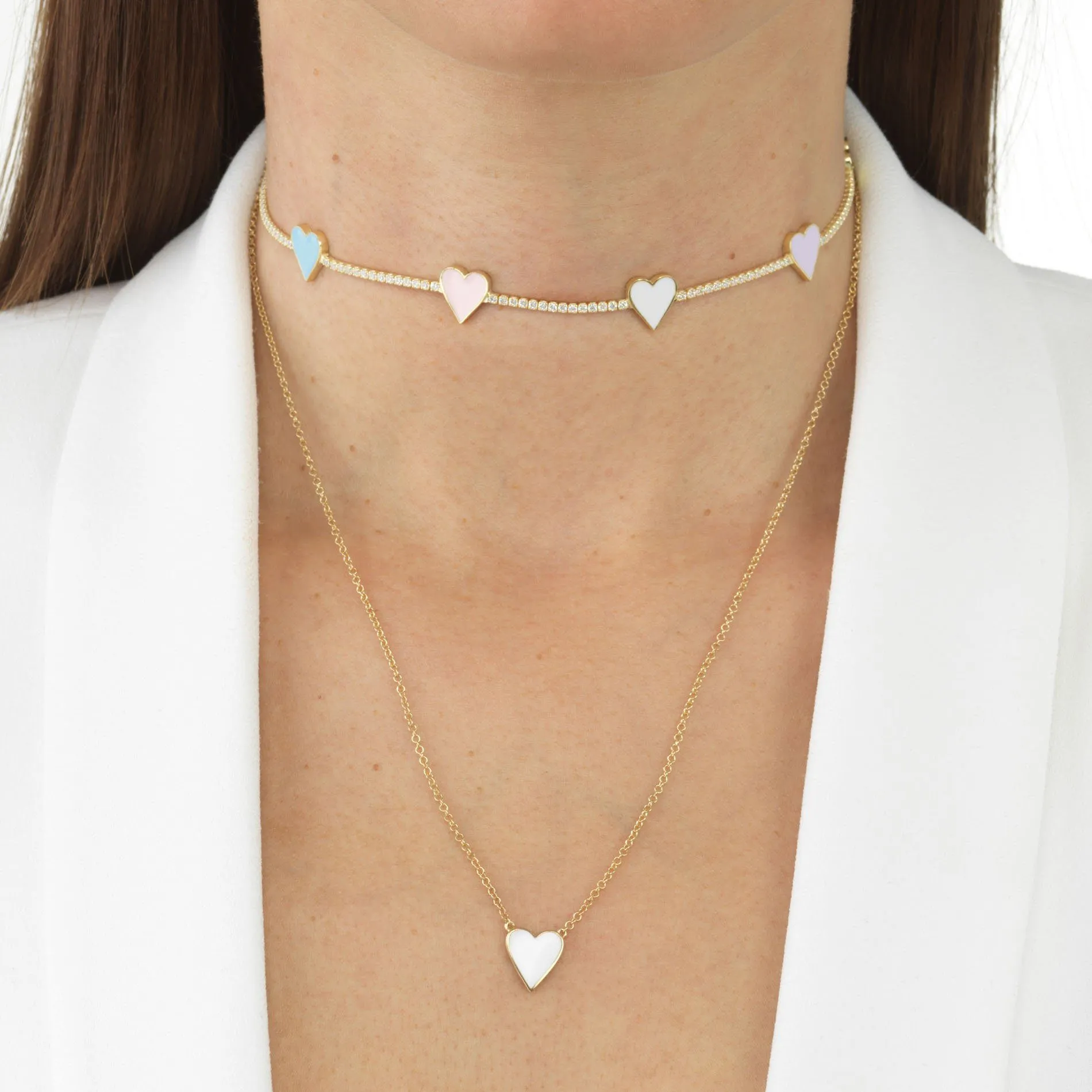 Enamel Heart Necklace