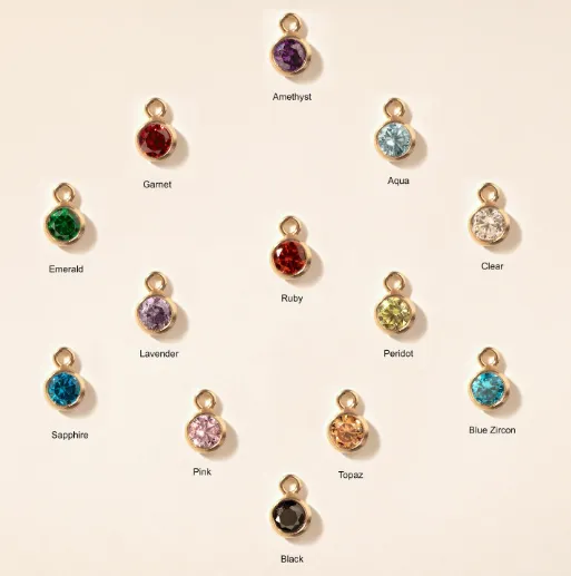 Engravable Disc & Birthstone Necklace