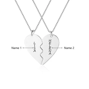 Engraved 2 Names Couple Necklaces