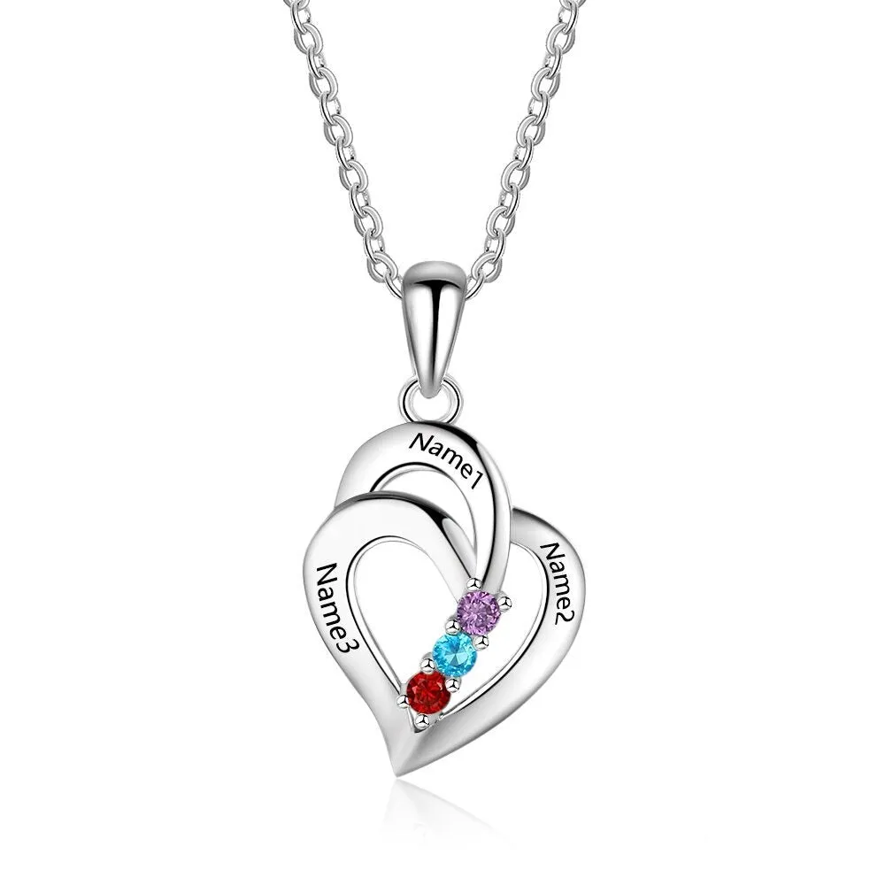 Engraved Name Heart-Shaped Pendants