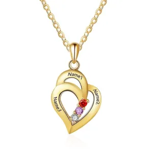 Engraved Name Heart-Shaped Pendants