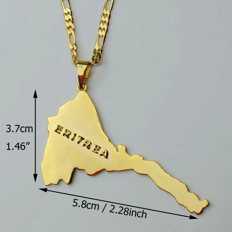 Eritrea Map Pendants & Necklaces Chain