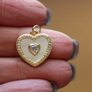 Eternal Love Heart ~ 14k Gold Plated Brass Charm