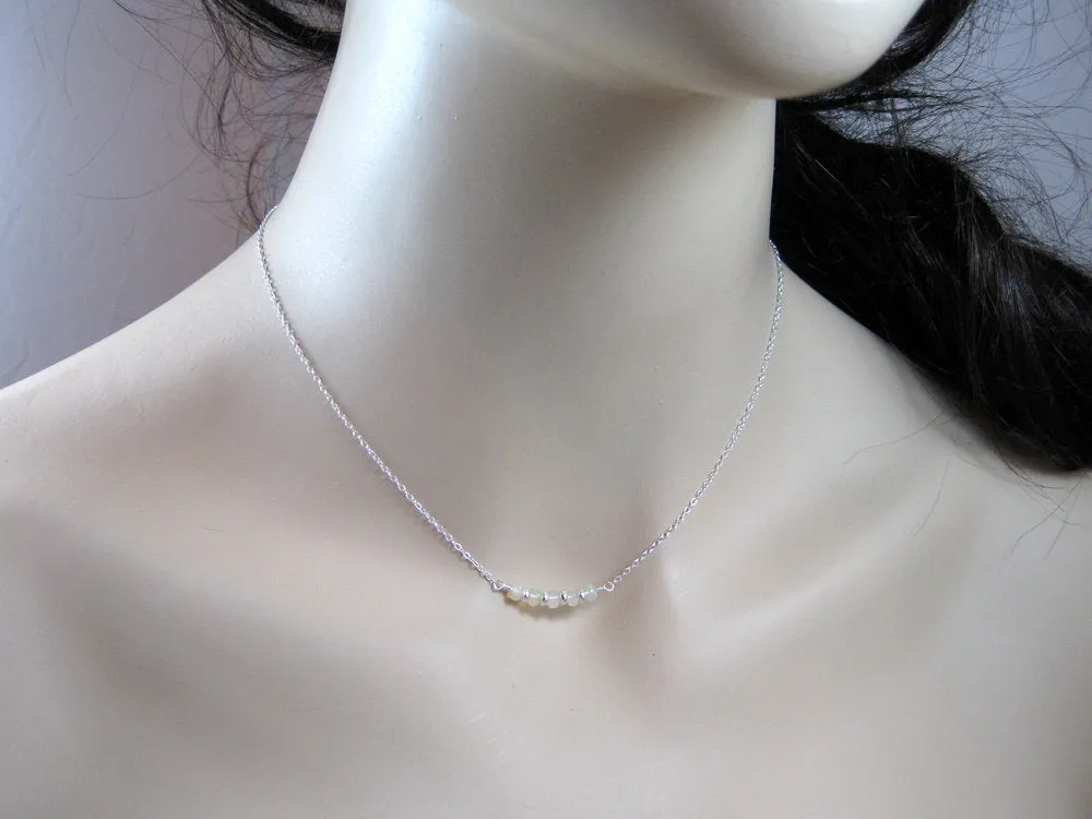 Ethiopian Opal Sterling Silver Layering Necklace