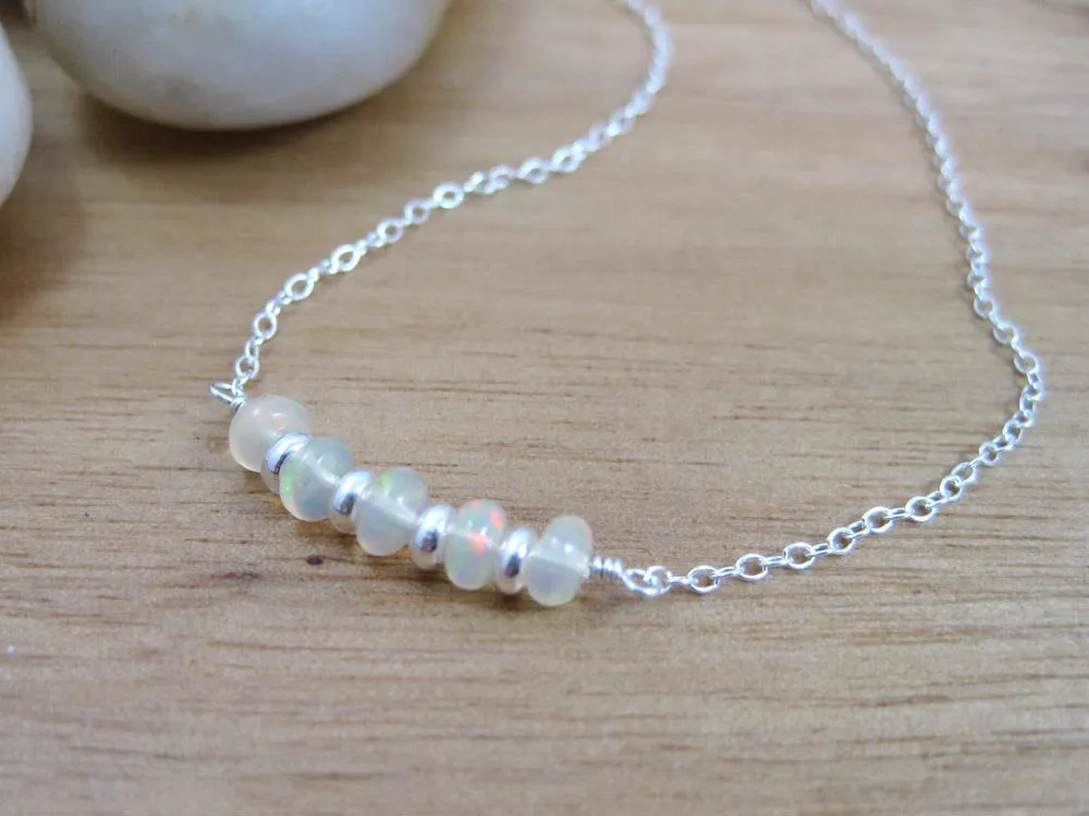 Ethiopian Opal Sterling Silver Layering Necklace