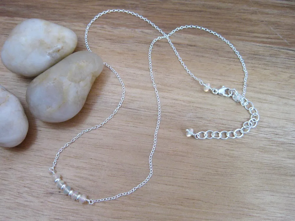 Ethiopian Opal Sterling Silver Layering Necklace