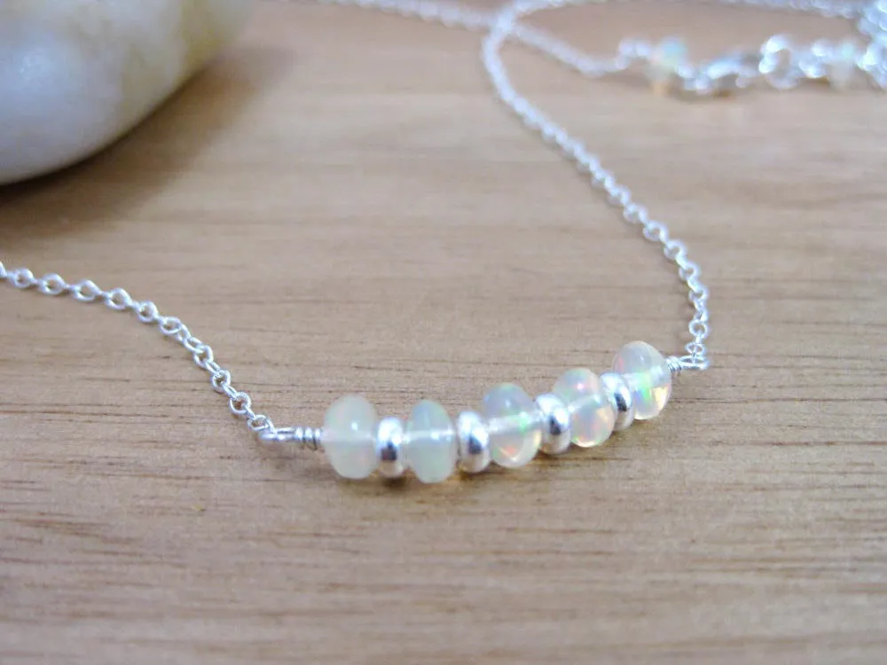 Ethiopian Opal Sterling Silver Layering Necklace