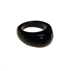 Faceted Black Jade Statement Ring