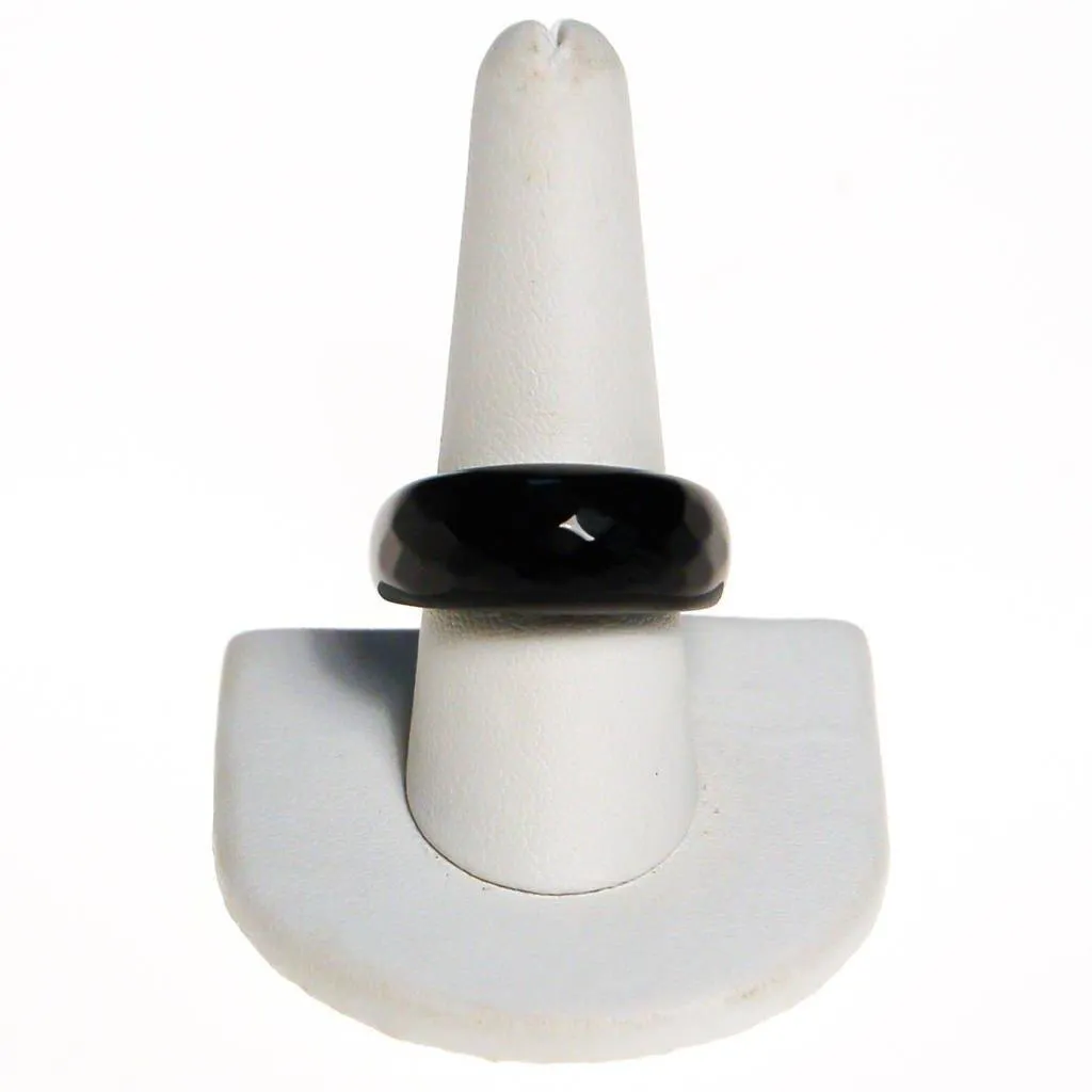 Faceted Black Jade Statement Ring