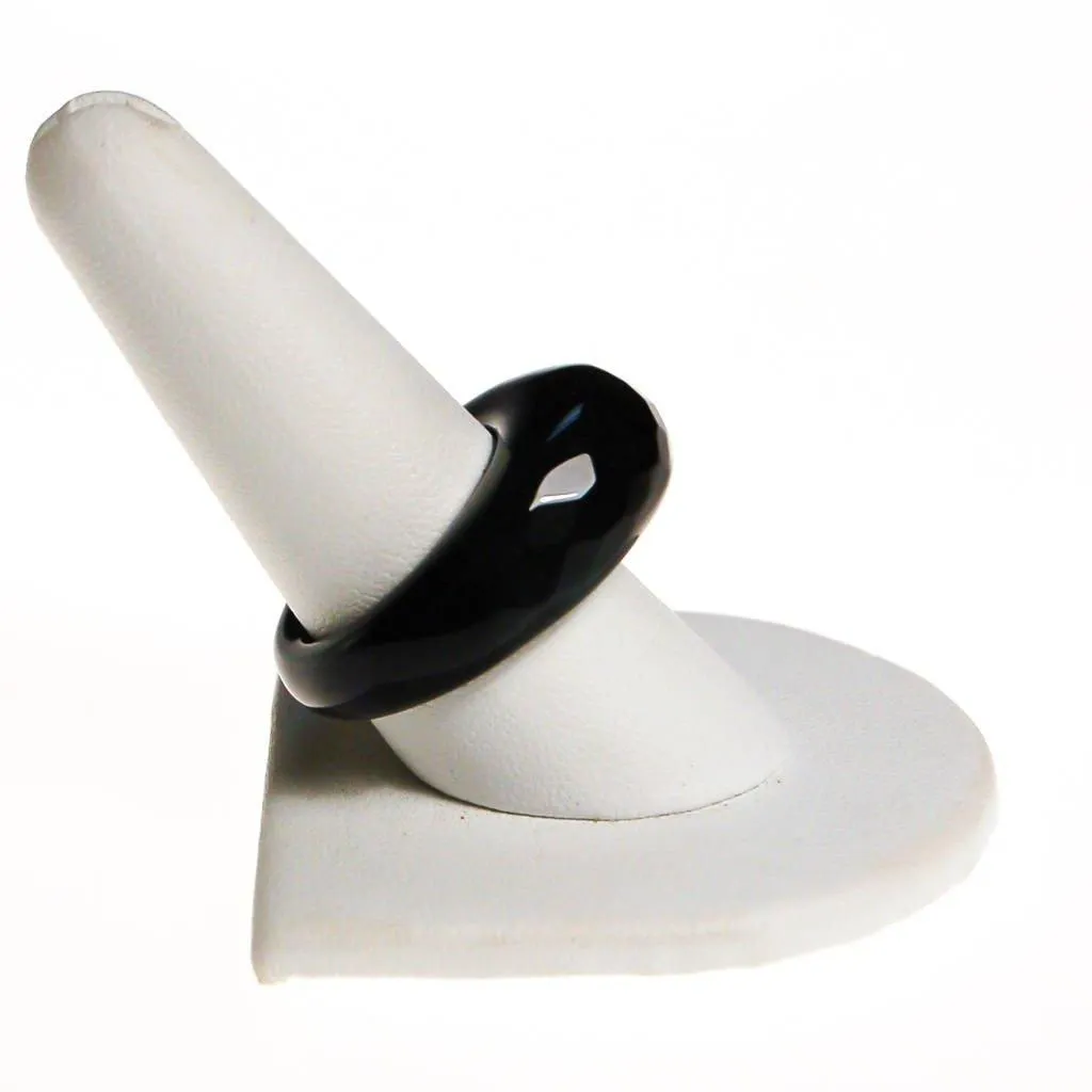 Faceted Black Jade Statement Ring