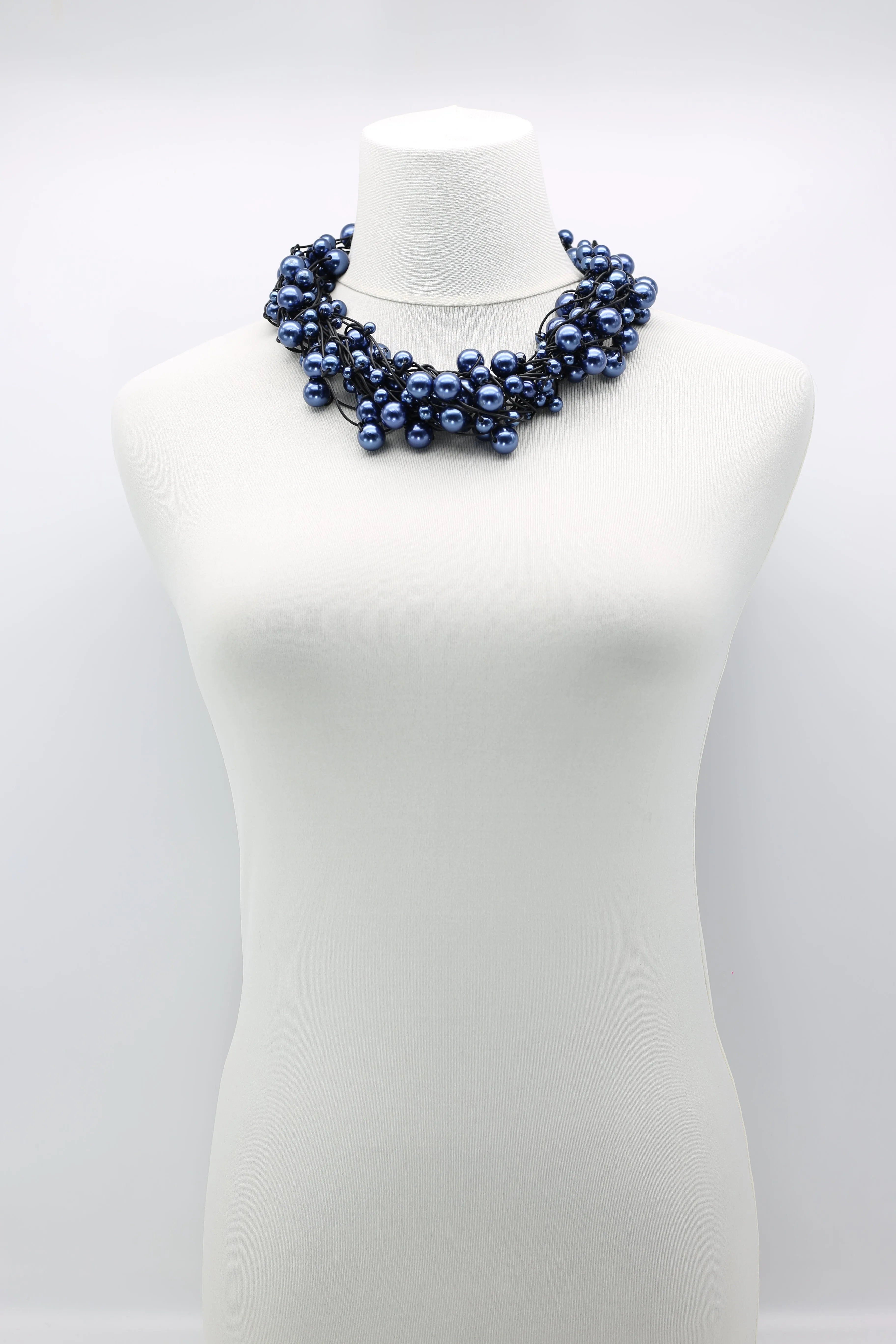 Faux Pearls on Rubber Necklaces