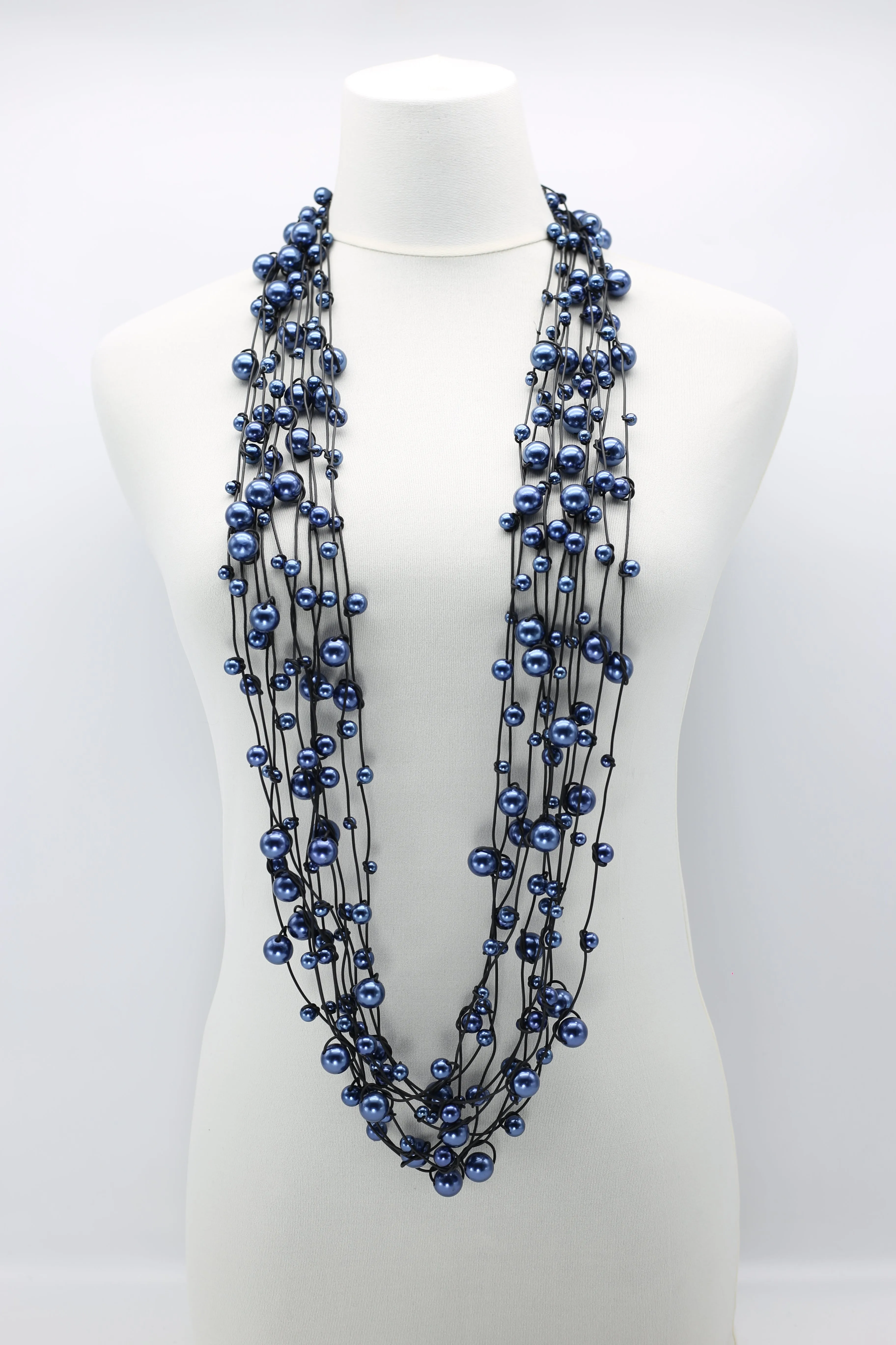 Faux Pearls on Rubber Necklaces