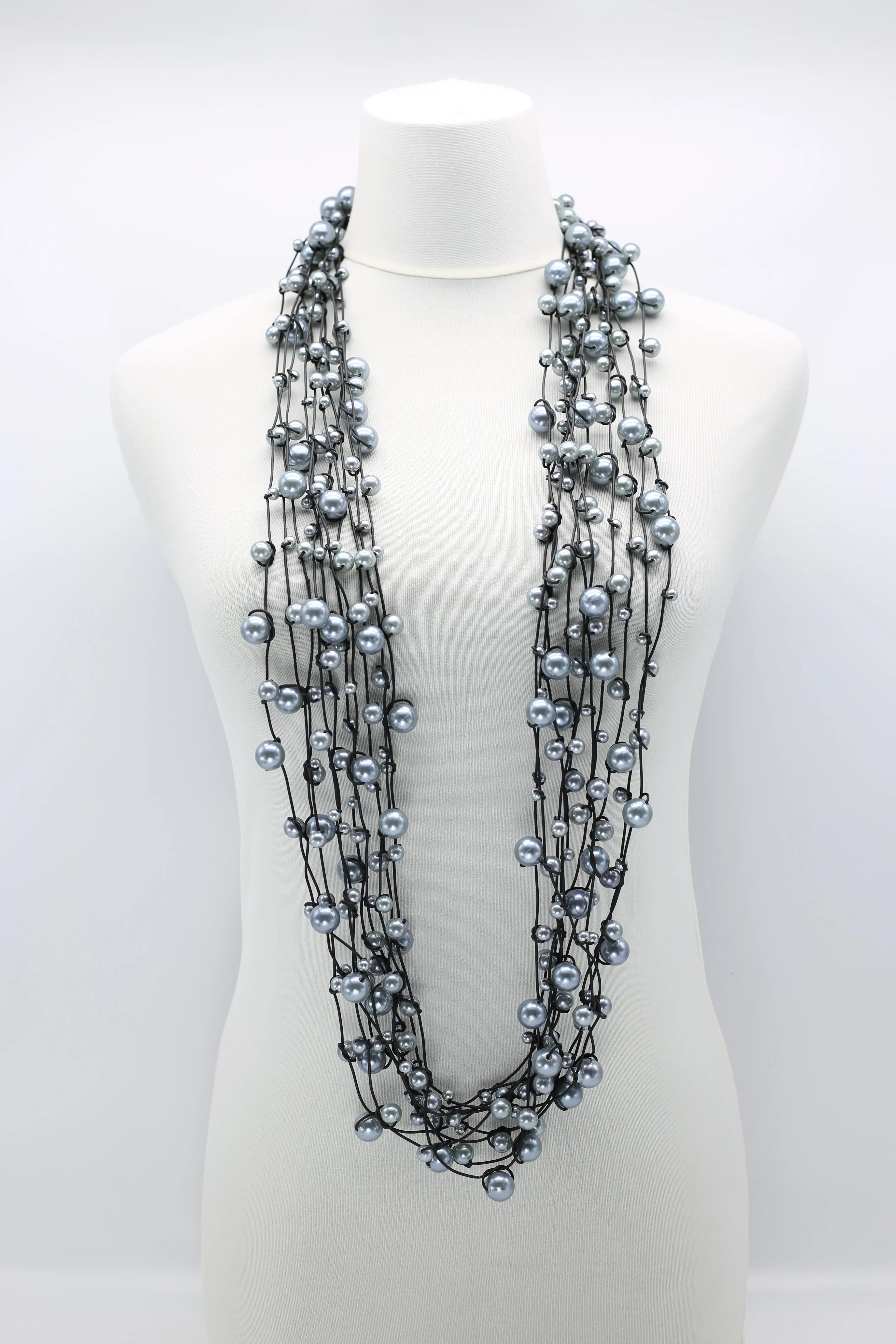 Faux Pearls on Rubber Necklaces