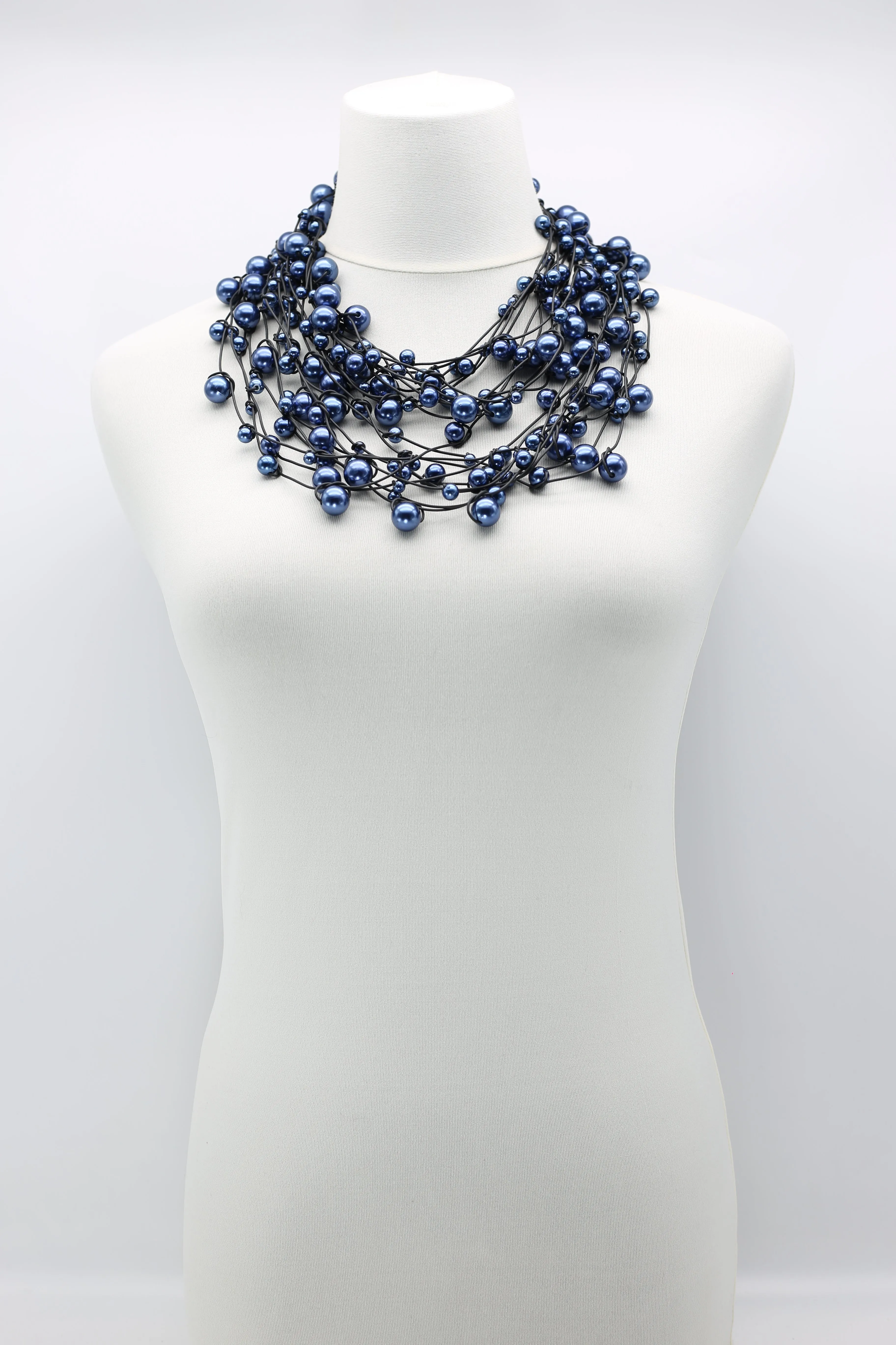 Faux Pearls on Rubber Necklaces
