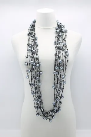Faux Pearls on Rubber Necklaces
