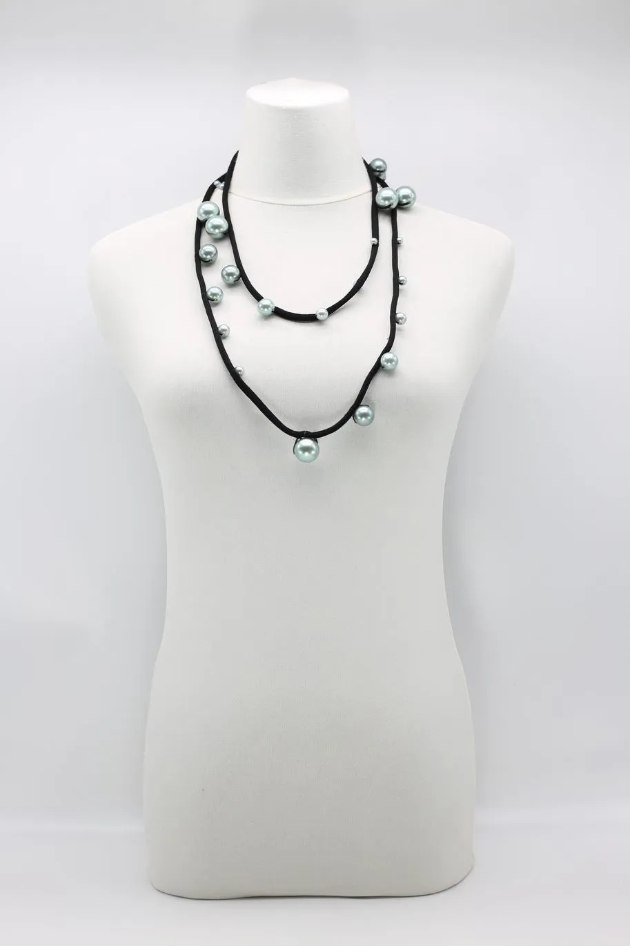 Faux Pearls on Textile Cord Necklaces - Large
