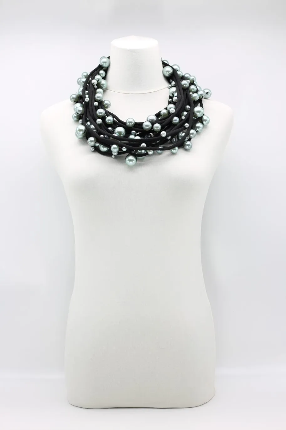 Faux Pearls on Textile Cord Necklaces - Large
