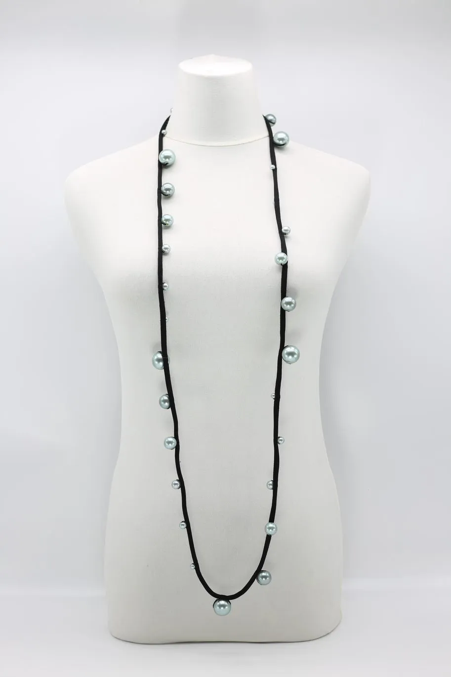 Faux Pearls on Textile Cord Necklaces - Large