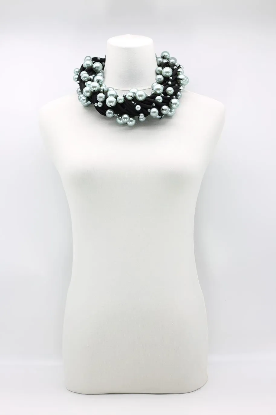 Faux Pearls on Textile Cord Necklaces - Large