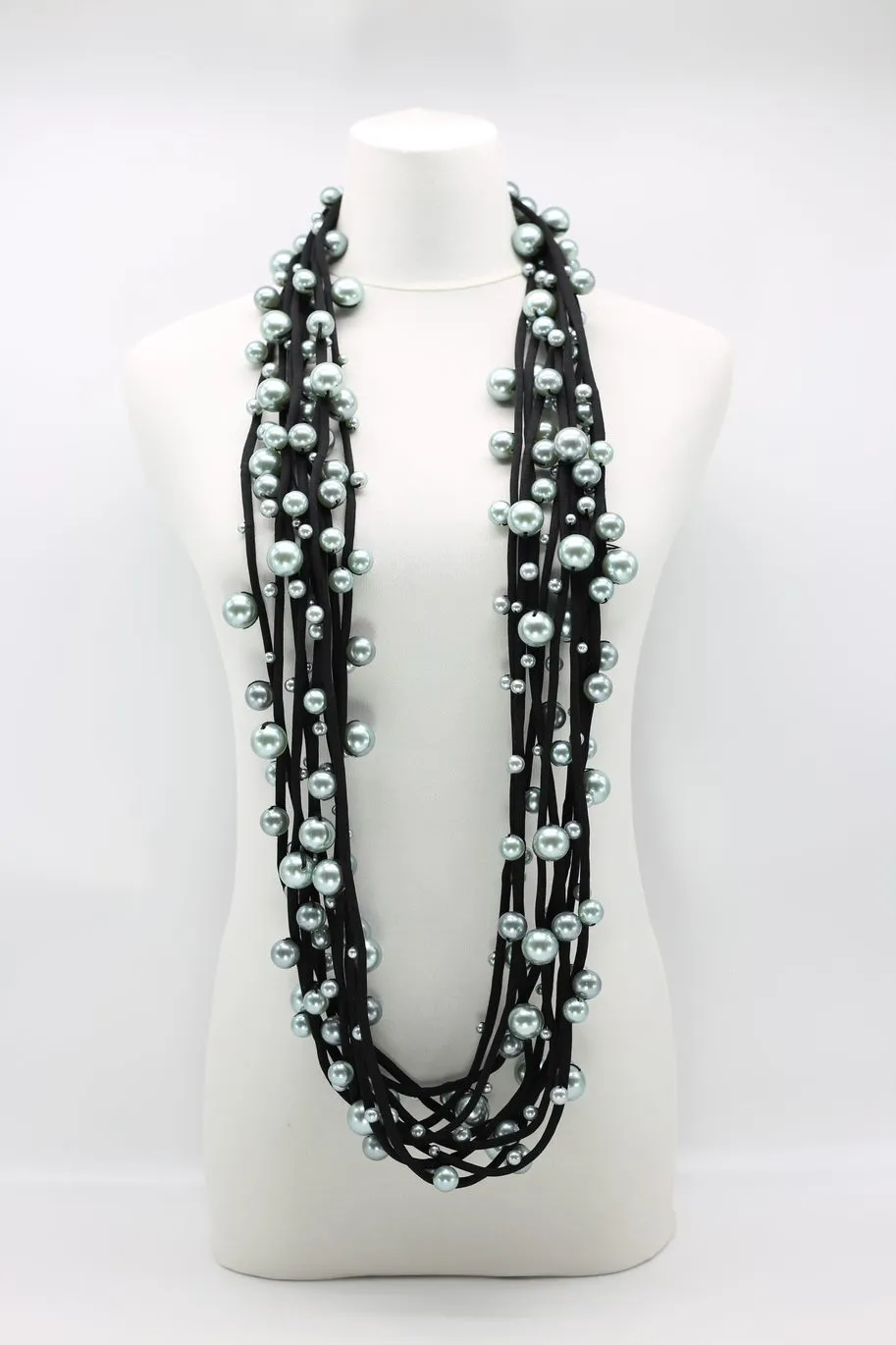 Faux Pearls on Textile Cord Necklaces - Large