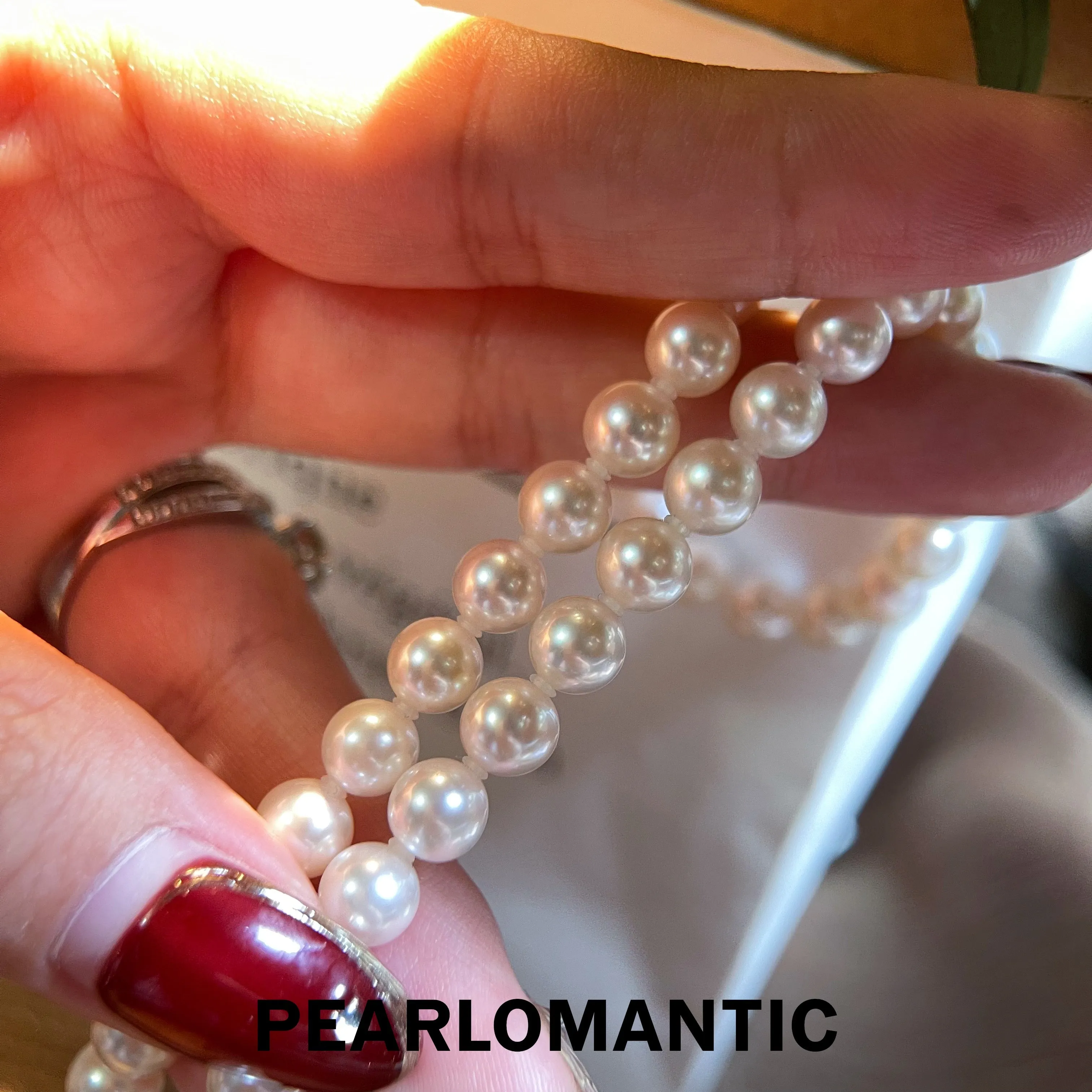 [Fine Jewelry] Akoya Pearl 6.5-7mm Classic Y-style Bowtie Clasp Necklaces 43cm w/ Chinese Certificate