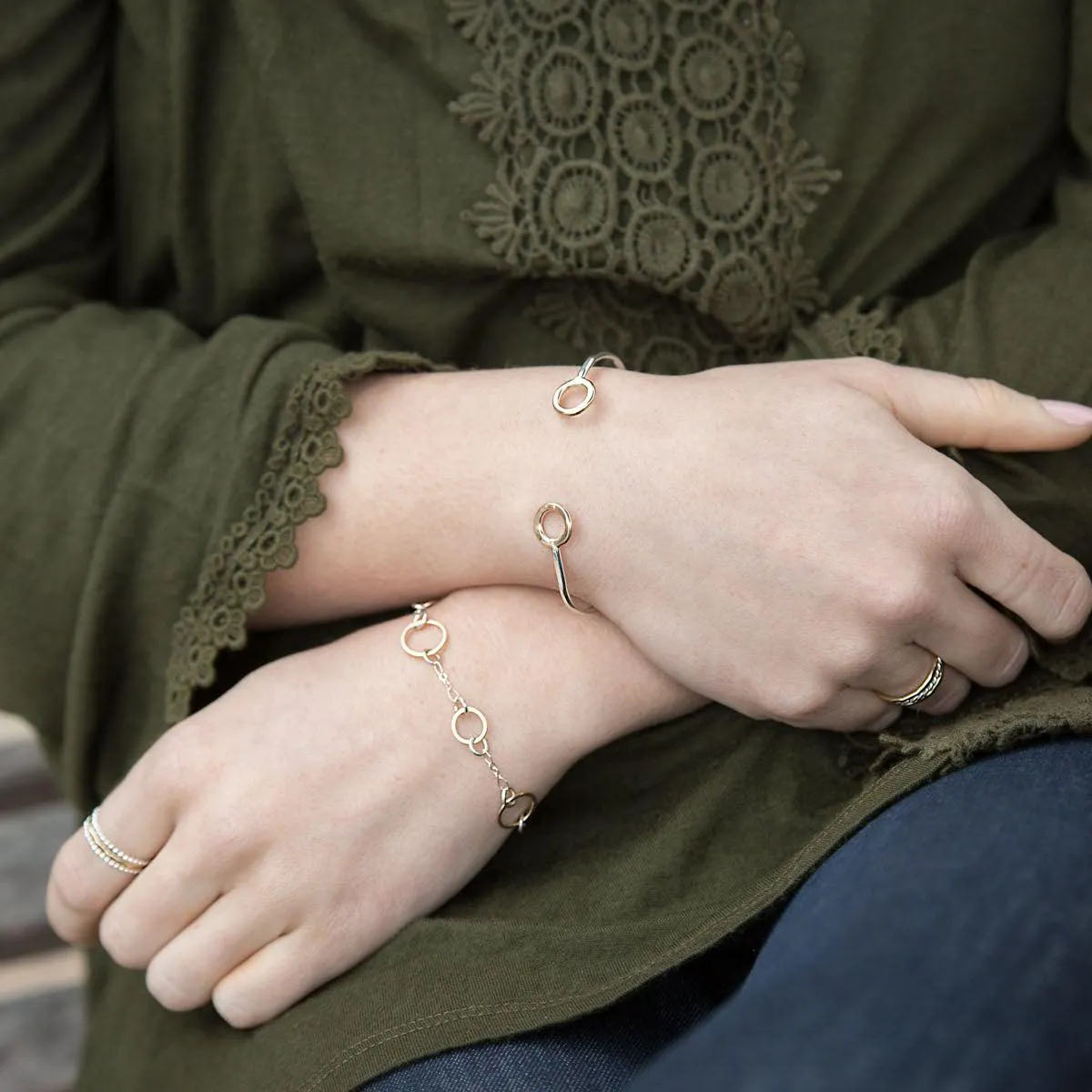 Floating Link Bracelet - Mixed Metals