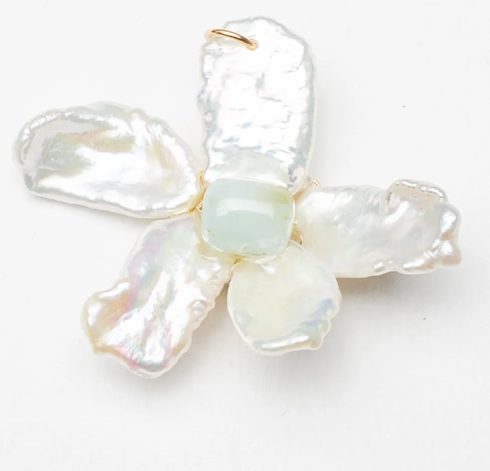 Flower Pendant with Opal Center