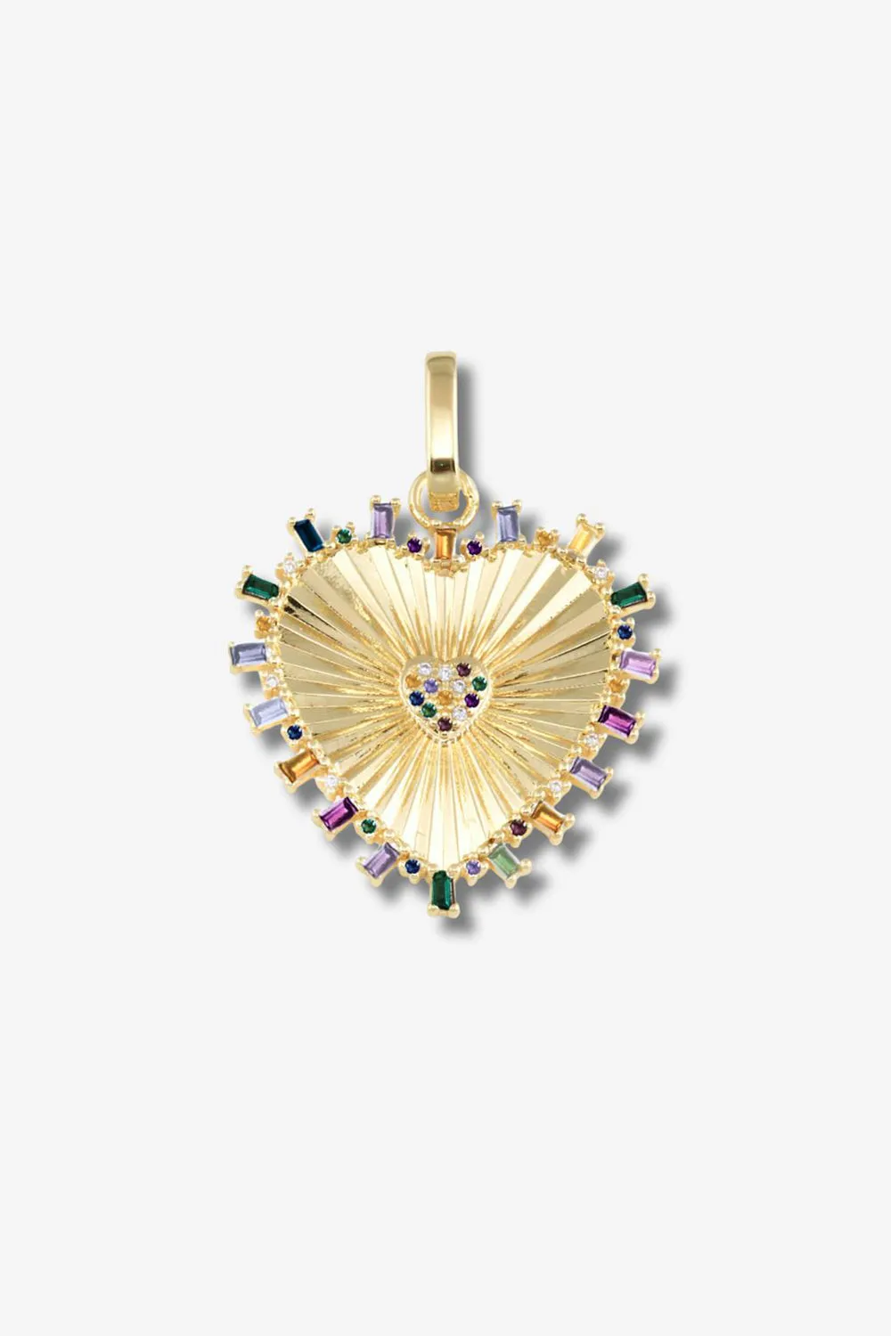 Fluted Heart Charm Multi