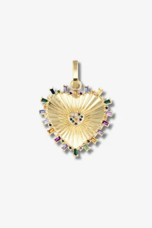 Fluted Heart Charm Multi