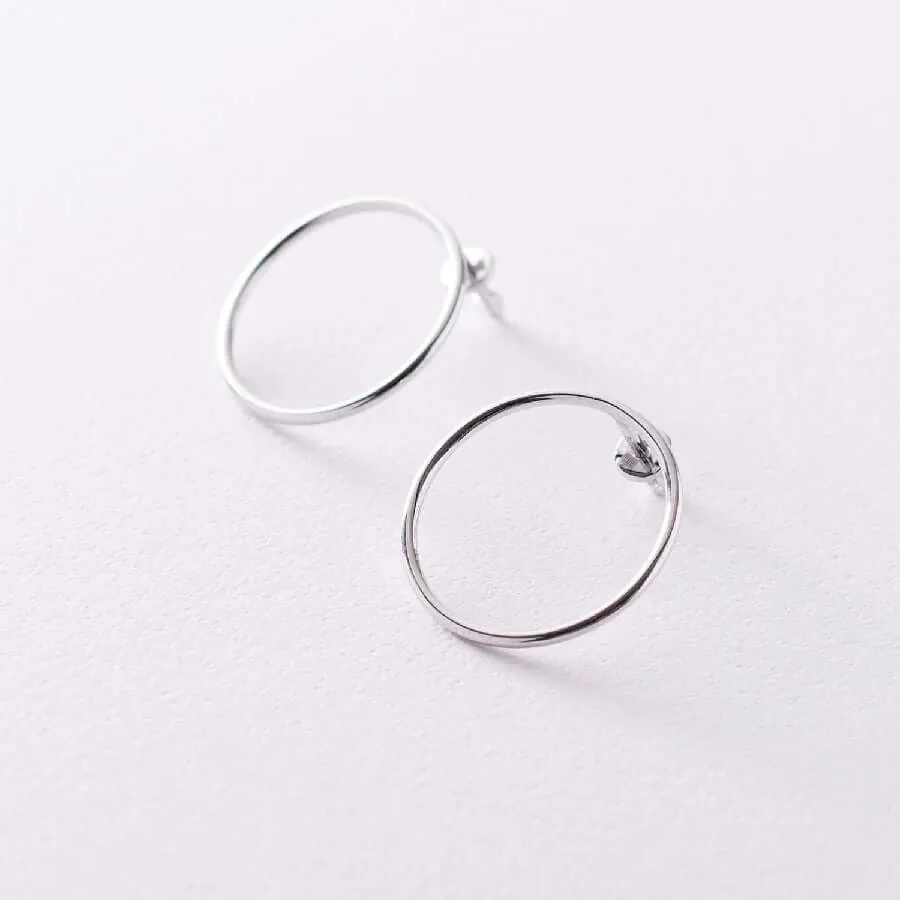 Forward Facing Hoop Earrings Solid Gold Jewelry for Women