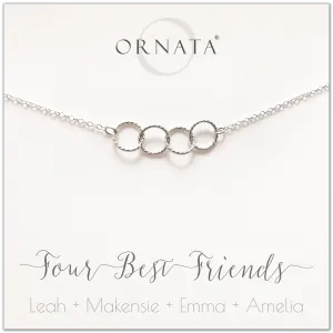 “Four Best Friends" Sterling Silver Necklace | Friends & Sisters