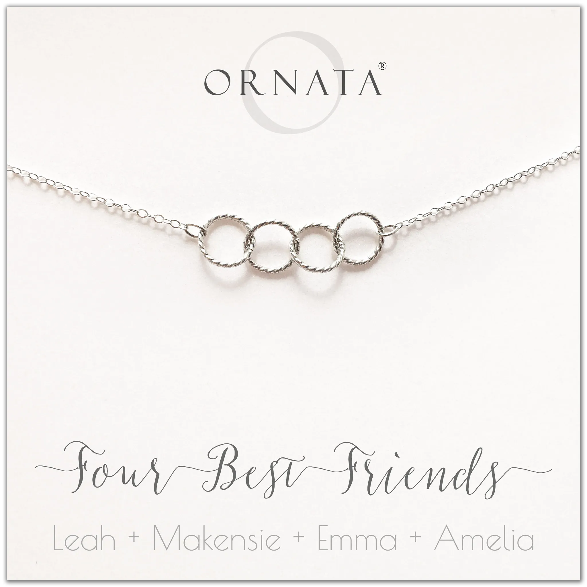 “Four Best Friends" Sterling Silver Necklace | Friends & Sisters