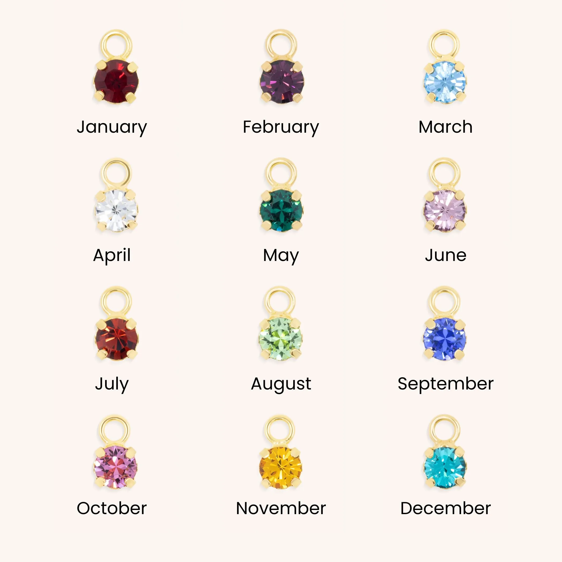 Freya Initial & Birthstone Necklace, Gold