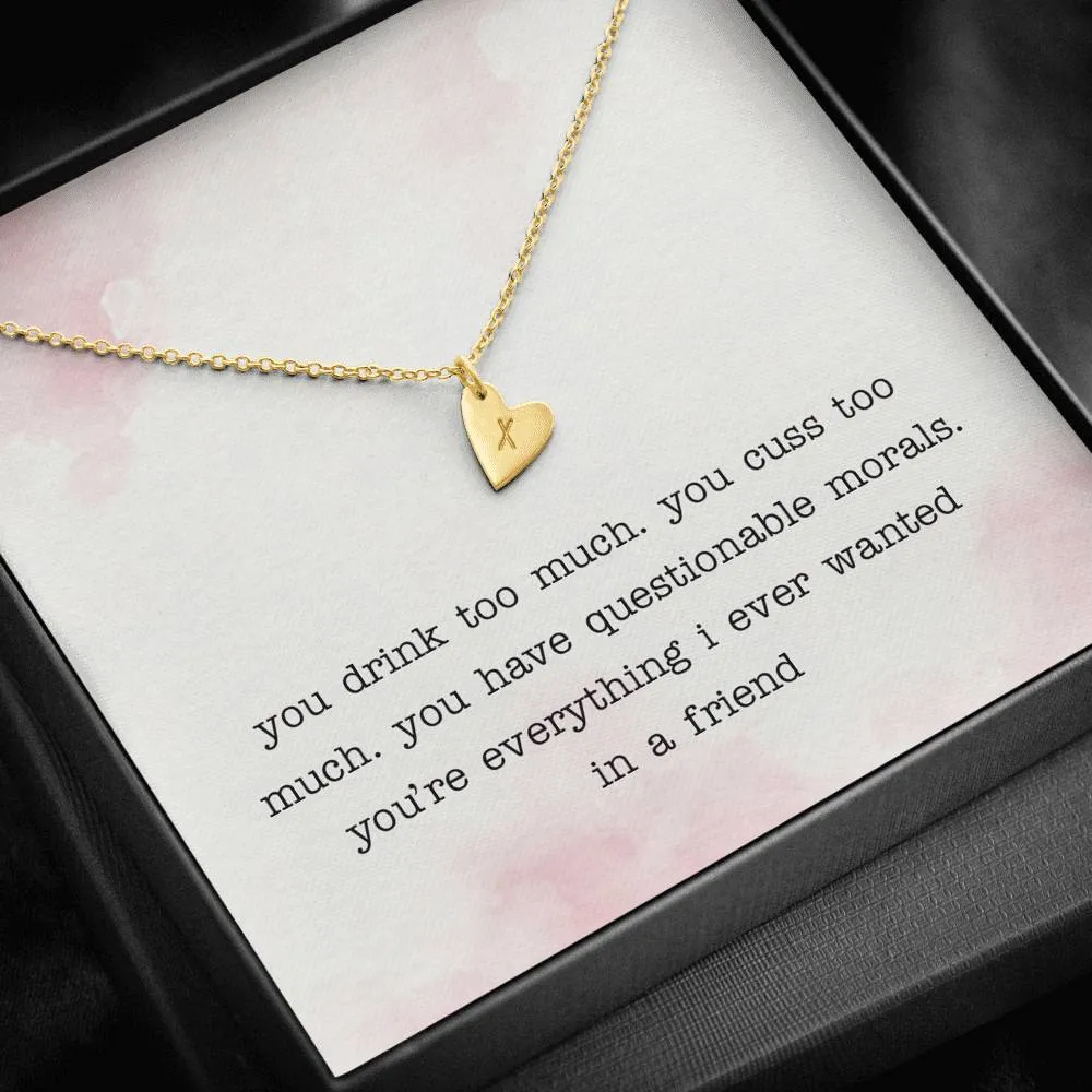 Friend Heart Charm Necklace