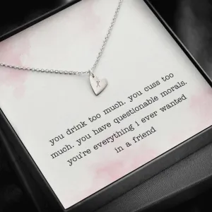 Friend Heart Charm Necklace