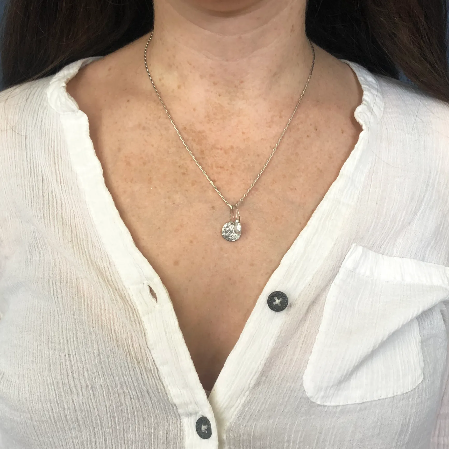 Full Moon Birthstone Charm Necklace