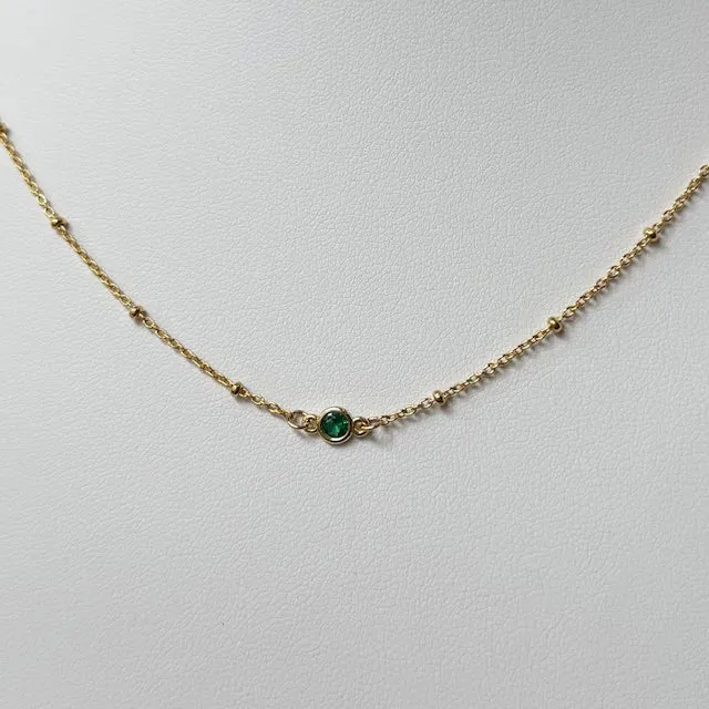 FYB Birthstone Necklace Gold (choose your birthstone)