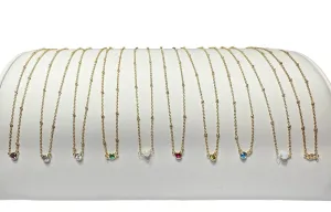 FYB Birthstone Necklace Gold (choose your birthstone)