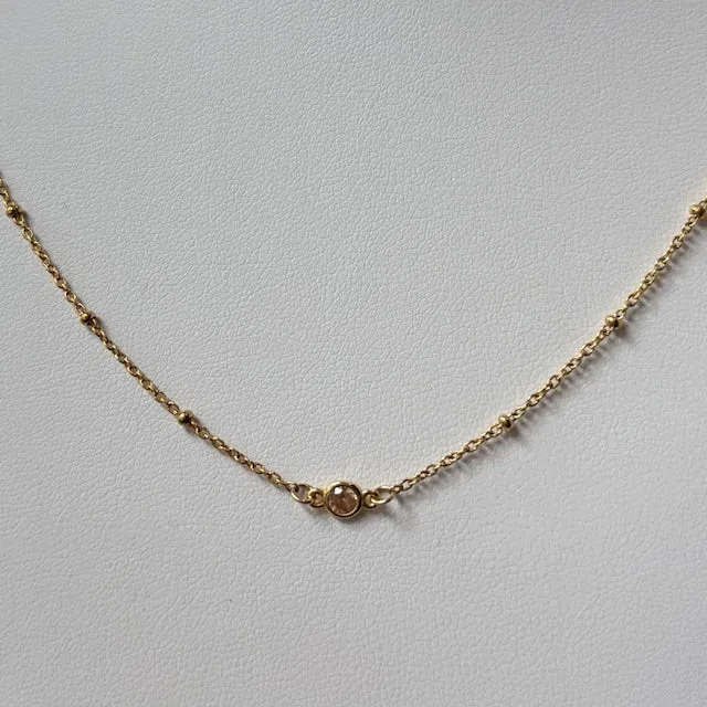 FYB Birthstone Necklace Gold (choose your birthstone)