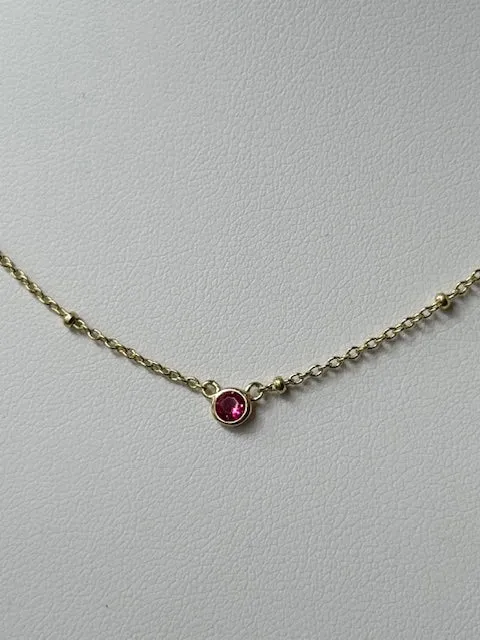 FYB Birthstone Necklace Gold (choose your birthstone)