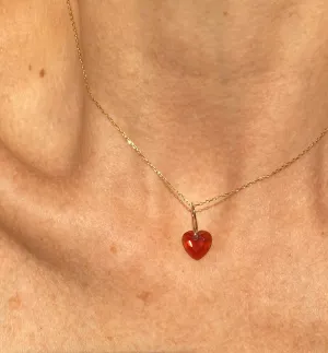 Garnet Heart Necklace