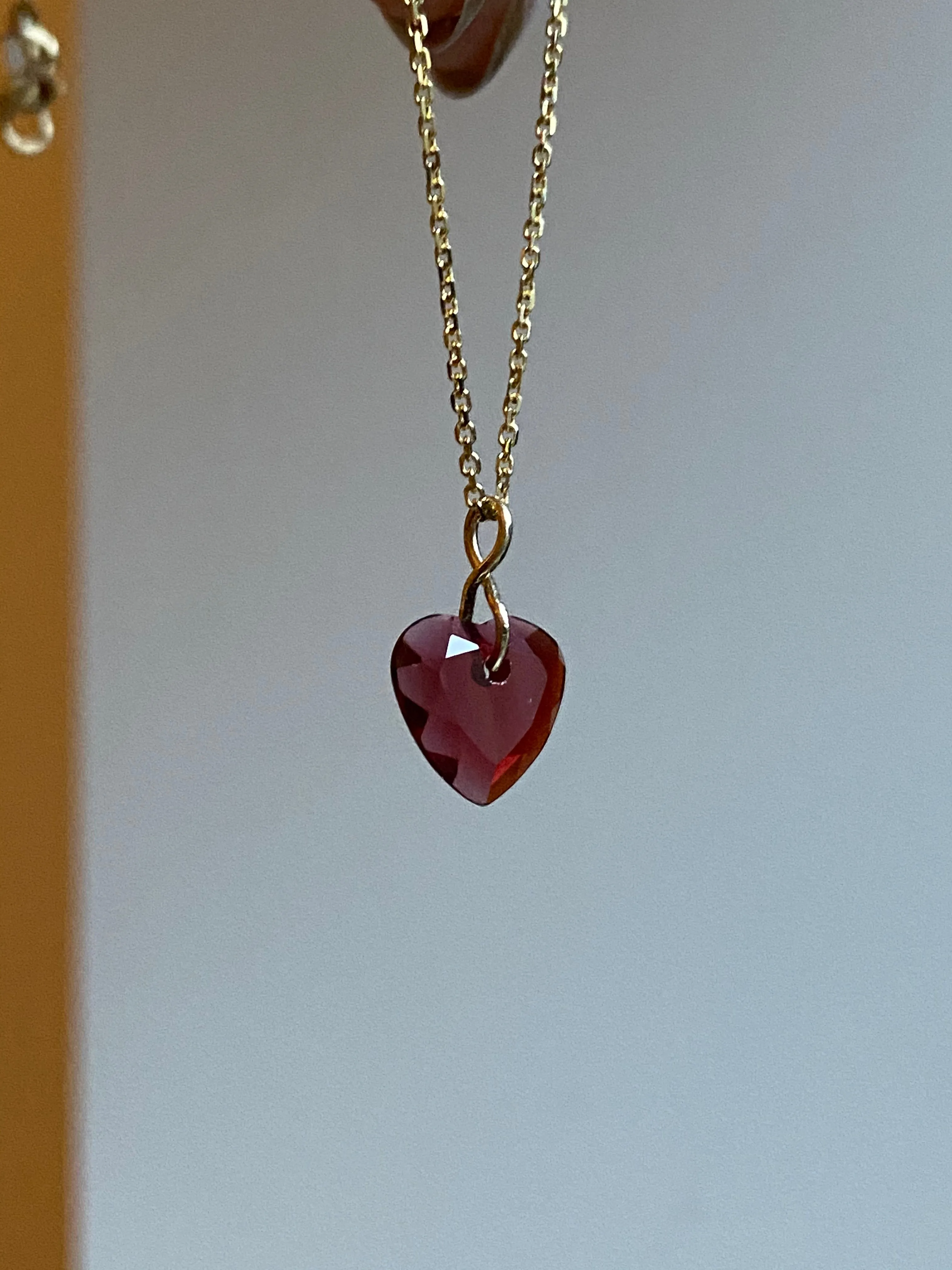 Garnet Heart Necklace