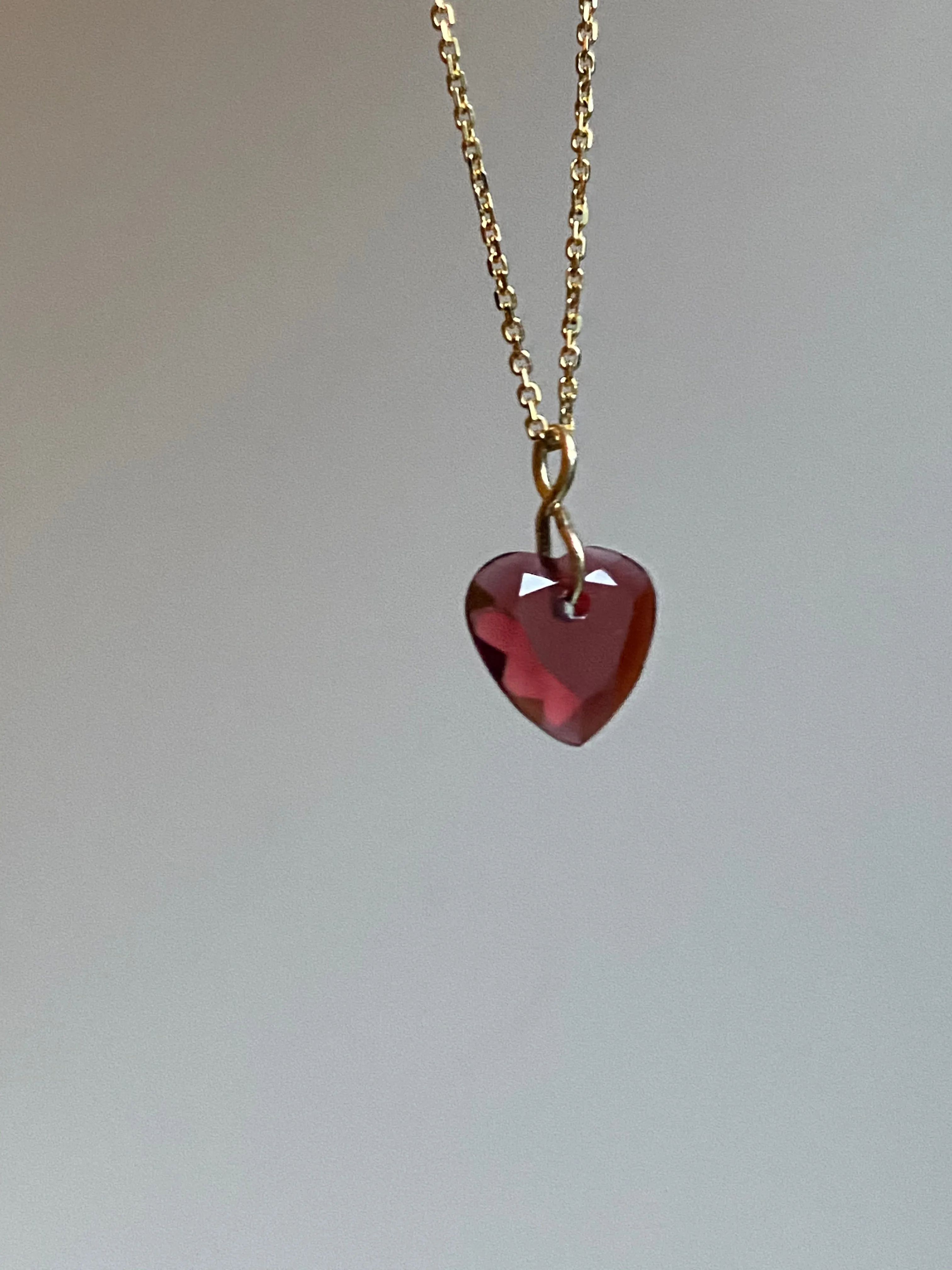 Garnet Heart Necklace